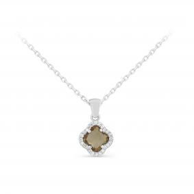 K16-9019-43100 Колье из серебра с фианитом и алпанитом Серебро 925° K16-9019-43100 фото