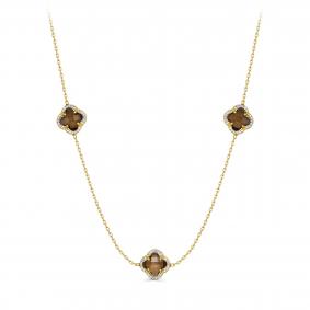 K16-9038-63387 Колье из серебра с султанитом синтом. и фианитом Серебро 925° K16-9038-63387 фото