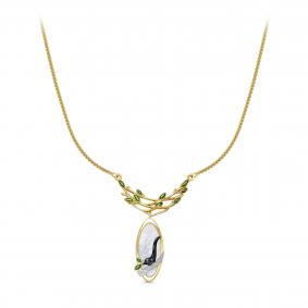 Серебряное колье KABAROVSKY K16-914-6213 с фианитом, эмалью и перламутром K16-914-6213 фото