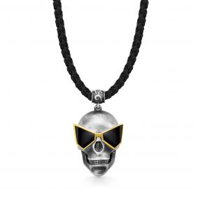 Текстильный шнурок-колье с декоративным элементом из черненого серебра KABAROVSKY с эмалью K16-928-94078 K16-928-94078 фото