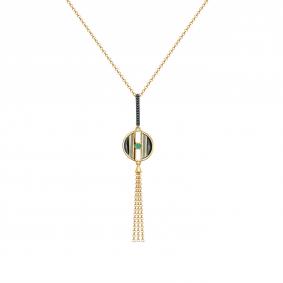 Колье из золочёного серебра KABAROVSKY K16-937-1202 с фианитом, изумрудом и эмалью K16-937-1202 фото