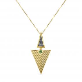 K16-947-1281 Колье из серебра с фианитом и изумрудом д Серебро 925° K16-947-1281 фото