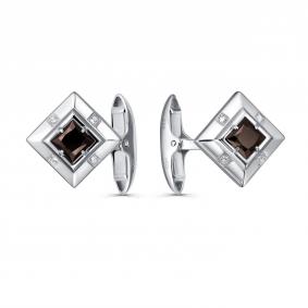 Серебряные запонки KABAROVSKY K17-434-31300 с фианитом и Swarovski K17-434-31300 фото