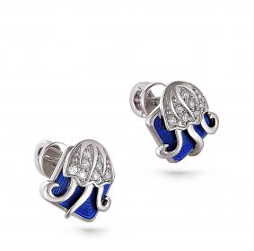 Серебряные серьги KABAROVSKY K2-007-8107 с эмалью и Swarovski K2-007-8107 фото