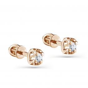 Золотые серьги KABAROVSKY K2-0108-1000 с бриллиантом K2-0108-1000 фото