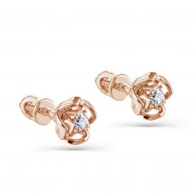 Золотые серьги KABAROVSKY K2-0109-1000 с бриллиантом K2-0109-1000 фото