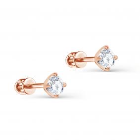 Золотые серьги KABAROVSKY K2-0115-1000 с бриллиантом K2-0115-1000 фото