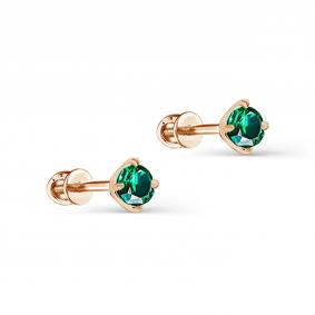Золотые серьги KABAROVSKY K2-0115-1200 с изумрудом K2-0115-1200 фото