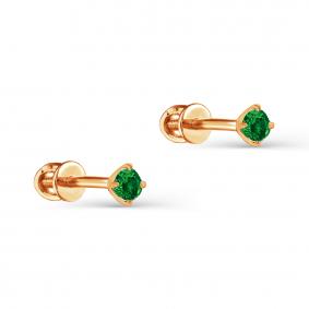 Золотые серьги KABAROVSKY K2-0118-1200 с изумрудом K2-0118-1200 фото