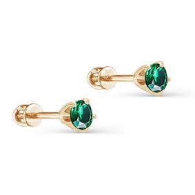 Золотые серьги KABAROVSKY K2-0119-1200 с изумрудом K2-0119-1200 фото