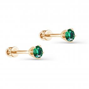 Золотые серьги KABAROVSKY K2-0120-1200 с изумрудом K2-0120-1200 фото