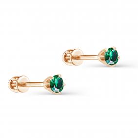 Золотые серьги KABAROVSKY K2-0121-1200 с изумрудом K2-0121-1200 фото