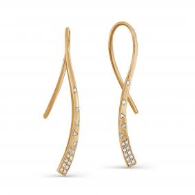 Золотые серьги KABAROVSKY K2-0171-1000 с бриллиантом K2-0171-1000 фото