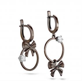 Серебряные серьги KABAROVSKY K2-030-8189 с керамикой, эмалью и Swarovski K2-030-8189 фото