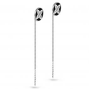 Серебряные серьги KABAROVSKY K2-039-7902 с фианитом и эмалью K2-039-7902 фото