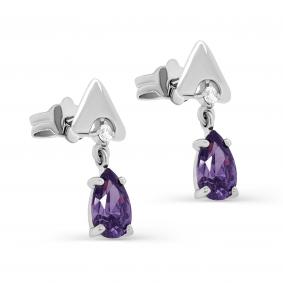 Серебряные серьги KABAROVSKY K2-059-30200 с фианитом и Swarovski K2-059-30200 фото