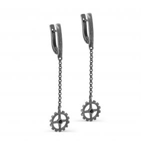 Серьги из черненого серебра KABAROVSKY K2-064-31083 с Swarovski K2-064-31083 фото