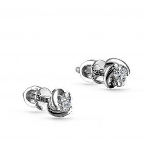 Серьги из белого золота KABAROVSKY K2-1008-1000 с бриллиантом K2-1008-1000 фото