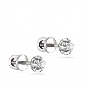 Серьги из белого золота KABAROVSKY K2-1009-1000 с бриллиантом K2-1009-1000 фото