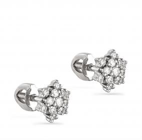 Серьги из белого золота KABAROVSKY K2-1016-1000 с бриллиантом K2-1016-1000 фото