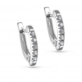 Серьги из белого золота KABAROVSKY K2-1020-1000 с бриллиантом и сапфиром K2-1020-1000 фото