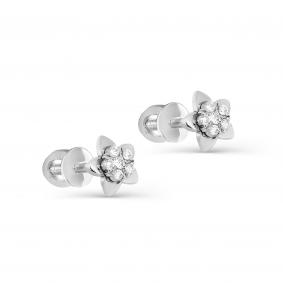 Серьги из белого золота KABAROVSKY K2-1021-1000 с бриллиантом K2-1021-1000 фото