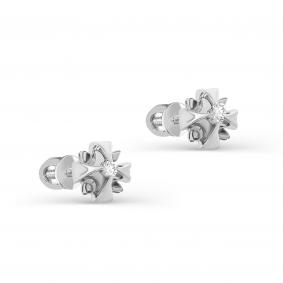 Серьги из белого золота KABAROVSKY K2-1033-1000 с бриллиантом K2-1033-1000 фото