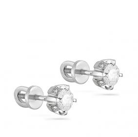 Серьги из белого золота KABAROVSKY K2-1037-4800 с бриллиантом и сапфиром K2-1037-4800 фото