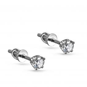 Серьги из белого золота KABAROVSKY K2-1061-1000 с бриллиантом K2-1061-1000 фото