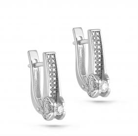 Серьги из белого золота KABAROVSKY K2-1089-1000 с бриллиантом K2-1089-1000 фото