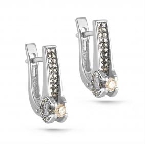 Серьги из белого золота KABAROVSKY K2-1089-9200 с бриллиантом K2-1089-9200 фото