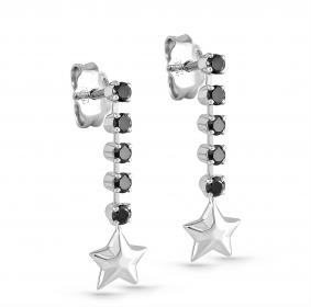 Серьги из белого золота KABAROVSKY K2-1094-2000 с чёрным бриллиантом K2-1094-2000 фото