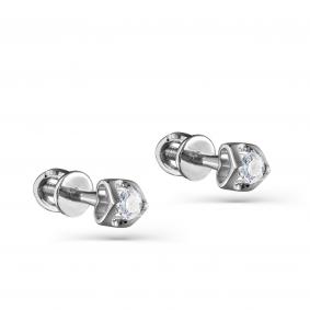 Серьги из белого золота KABAROVSKY K2-1107-1000 с бриллиантом K2-1107-1000 фото
