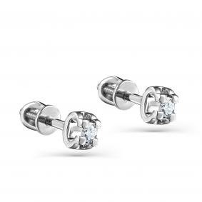 Серьги из белого золота KABAROVSKY K2-1108-1000 с бриллиантом K2-1108-1000 фото