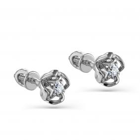 Серьги из белого золота KABAROVSKY K2-1109-1000 с бриллиантом K2-1109-1000 фото