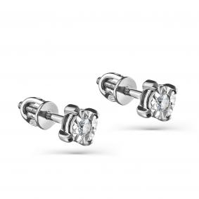 Серьги из белого золота KABAROVSKY K2-1110-1000 с бриллиантом K2-1110-1000 фото