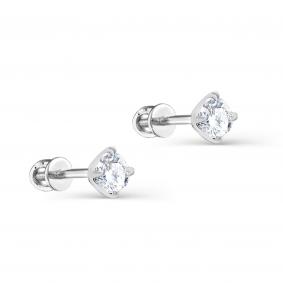 Серьги из белого золота KABAROVSKY K2-1115-1000 с бриллиантом K2-1115-1000 фото