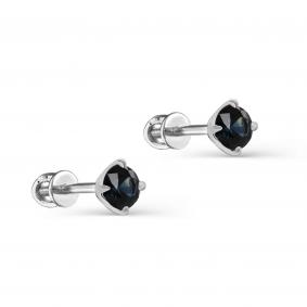 Серьги из белого золота KABAROVSKY K2-1115-1100 с сапфиром K2-1115-1100 фото