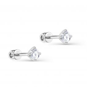 Серьги из белого золота KABAROVSKY K2-1116-1000 с бриллиантом K2-1116-1000 фото
