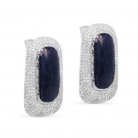 Серьги из белого золота KABAROVSKY K2-1130-1100 с бриллиантом и сапфиром K2-1130-1100 фото
