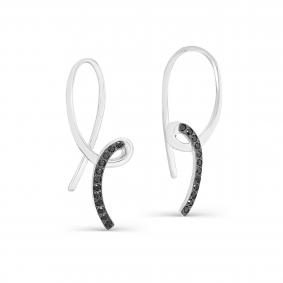 Серьги из белого золота KABAROVSKY K2-1169-2000 с чёрным бриллиантом K2-1169-2000 фото