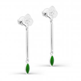 Серебряные серьги KABAROVSKY K2-120-40613 с фианитом и эмалью K2-120-40613 фото