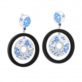 Серебряные серьги KABAROVSKY с фианитом и дерево грабом K2-198-80001 K2-198-80001 фото