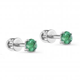 Серебряные серьги KABAROVSKY K2-202-1200 с изумрудом K2-202-1200 фото