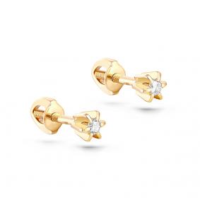 Серьги из лимонного золота KABAROVSKY K2-2027-1000 с бриллиантом K2-2027-1000 фото