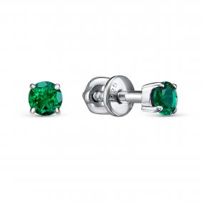 Серебряные серьги KABAROVSKY K2-203-13000 с гидротермальным изумрудом K2-203-13000 фото