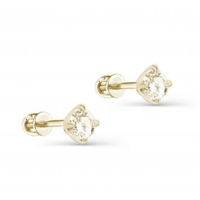 Серьги из лимонного золота KABAROVSKY K2-2114-9200 с бриллиантом K2-2114-9200 фото