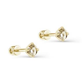 Серьги из лимонного золота KABAROVSKY K2-2115-6000 с бриллиантом K2-2115-6000 фото