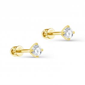 Серьги из лимонного золота KABAROVSKY K2-2116-1000 с бриллиантом K2-2116-1000 фото