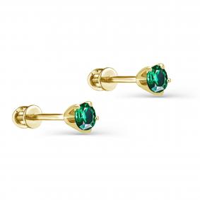 Серьги из лимонного золота KABAROVSKY K2-2120-1200 с изумрудом K2-2120-1200 фото